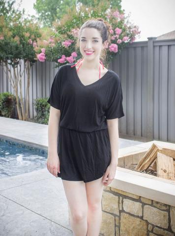 V-Neck Black Dress