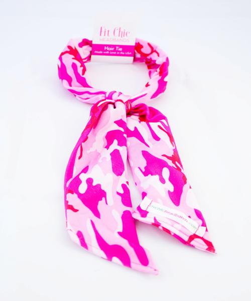 Pink Camo Hair Tie